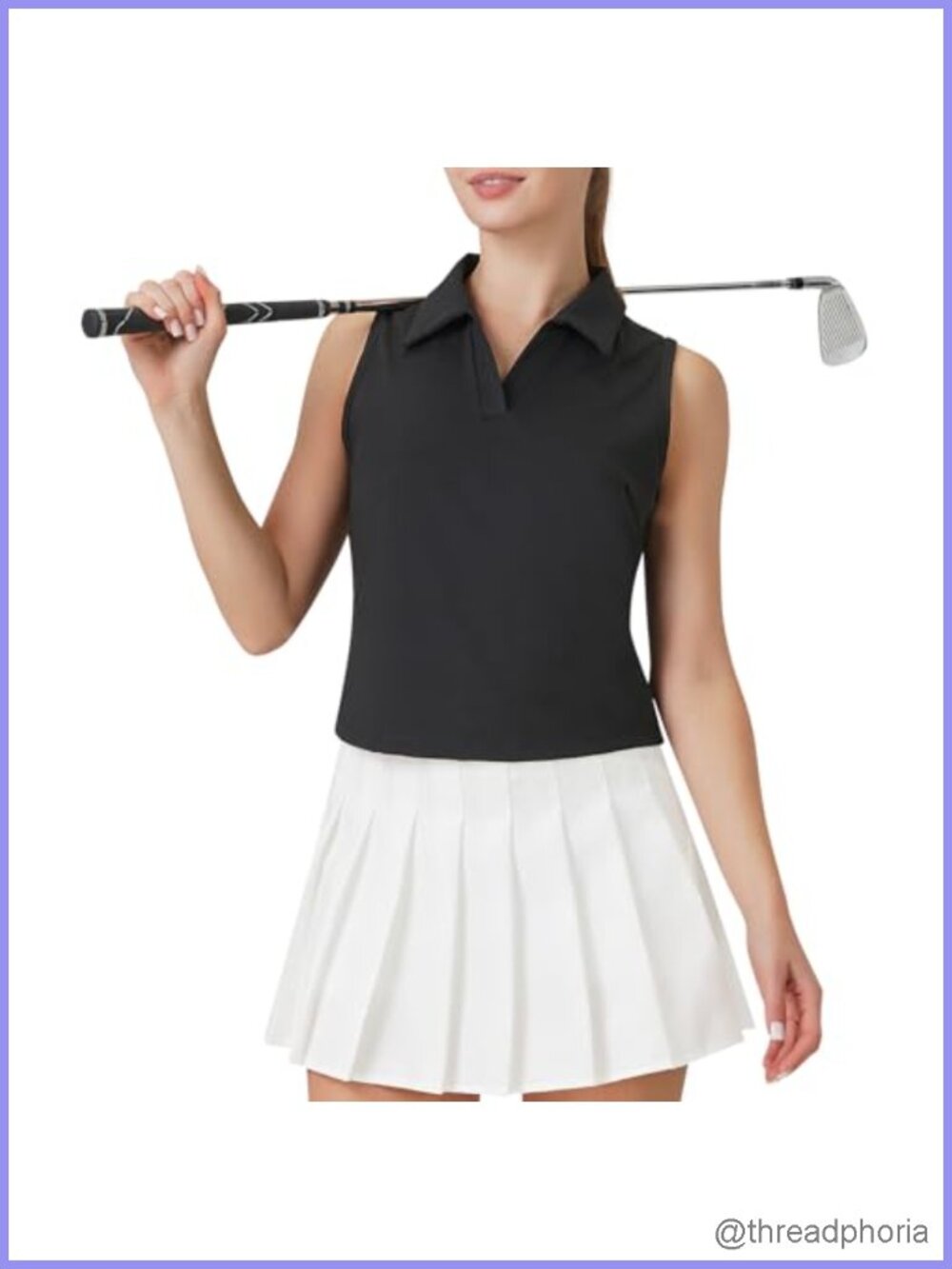 Sleeveless Golf Polo Shirts Quick Dry Collared V Neck Athletic Tank Top